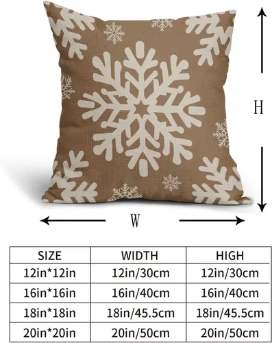 Vista 40 de Fundas de almohada decorativas de Navidad negras 40x40 cm con copos de nieve blancos de Navidad, juego de 2, temática rústica de invierno