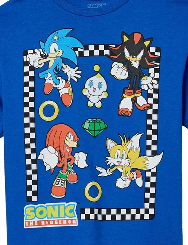 Vista 4 de Sega Boys Hedgehog Short Sleeve Tee-Sonic, Tails, Knuckles