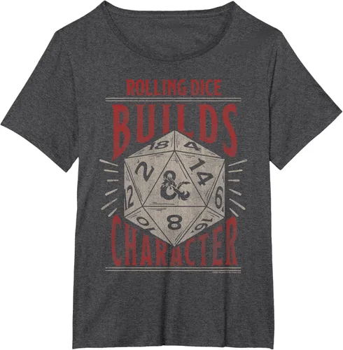 Vista 21 de Dungeons & Dragons Camiseta de manga corta con personajes Rolling Dice Builds, Negro
