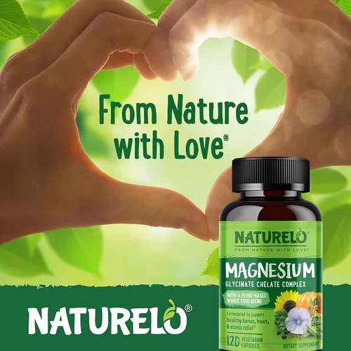 Vista 8 de NATURELO Complejo Quelado de Glicinato de Magnesio - 200 mg de magnesio con vegetales orgánicos para apoyar el sueño, la calma, los calambres
