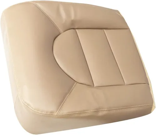 Vista 6 de GXARTS Fundas de asiento de cuero para parte inferior del lado del pasajero, color marrón compatible con Ford F250, F350, F450, F550, Lariat XLT