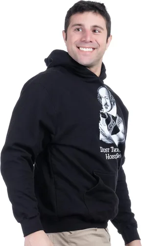 Vista 3 de Ann Arbor T-shirt Co. Dost Thou Even Hoist Sir? Funny Workout Weight Lifting Lifter Gym Hooded Sweatshirt Hoody