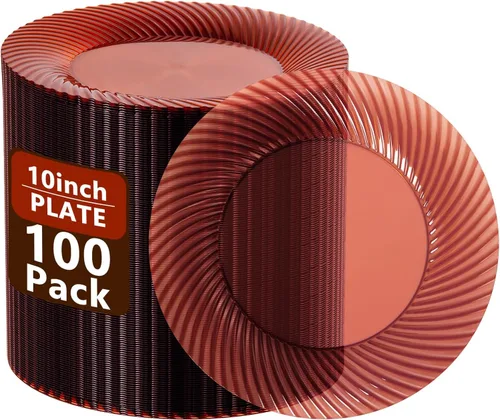 Vista 12 de I00000 - Platos de plástico azul de 7 pulgadas, 100 platos desechables de postre resistentes, platos de ensalada azules desechables, platos duros