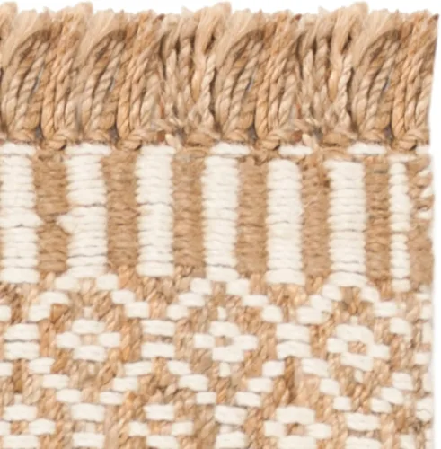 Vista 6 de SAFAVIEH Natural Fiber Collection - Alfombra decorativa de 3 x 5 pies, natural y marfil, hecho a mano, estilo bohemio con flecos, ideal para zonas