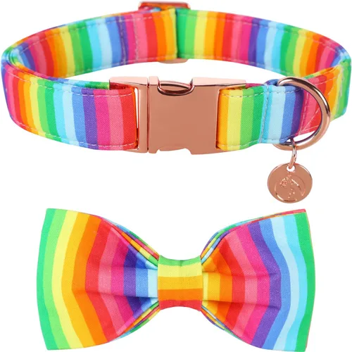 Vista 31 de DOGWONG Collar de otoño para perro con lazo, collar de moño para perro de Acción de Gracias, collar ajustable de algodón de otoño con hoja de arce