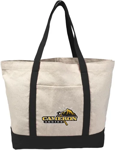 Vista 95 de Campus Lab Bolsa de lona con logotipo primario colegiado con bolsillo externo, bolsa de hombro reutilizable para ir de compras, playa Águilas A&m