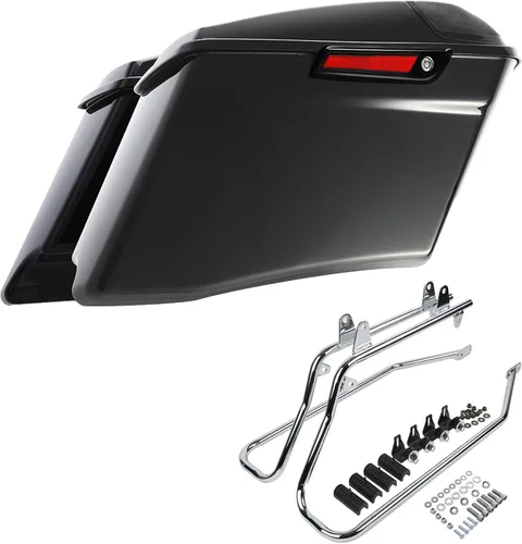 Vista 27 de Kit de soporte de conversión para alforjas extendidas de 4" TCMT, compatible con Harley Heritage Softail Fatboy FLSTF Breakout 1984-2017, negro
