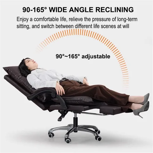 Vista 7 de Silla de oficina de respaldo alto, silla de escritorio para computadora, silla ejecutiva ergonómica, silla giratoria reclinable con reposapiés