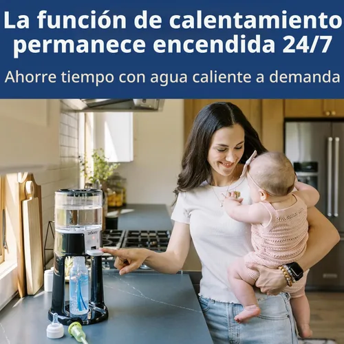 Vista 4 de Dr. Brown's Insta-Prep Dispensador de agua tibia con jarra de mezcla de fórmula para bebés, 36 onzas, oliva