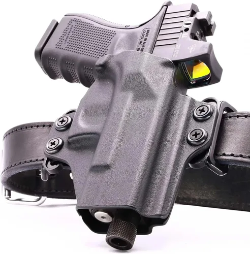 Vista 5 de Rounded OWB Pancake Holster - Outside Waistband Carry, American Made, Concealment Express, Black Kydex, Optics Ready, Fits