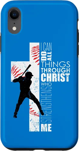 Vista 25 de Blue Christian Baseball Gifts Teen Boys Cross Bible Phone Case para iPhone 17