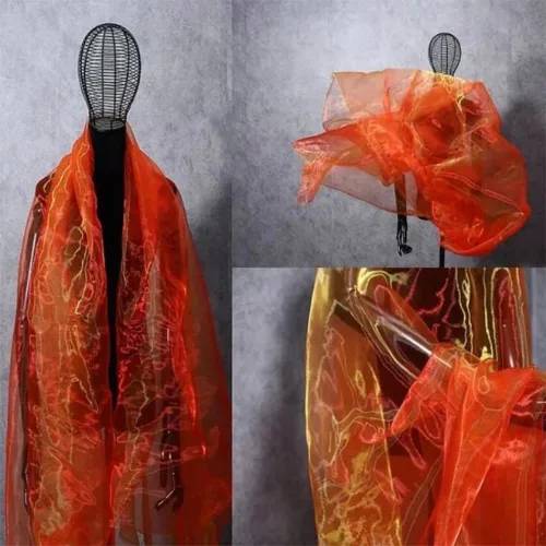 Vista 26 de Tela de organza transparente ligera de dos tonos, tela de gasa holográfica iridiscente de encaje, tela de tul oganza para vestido, fiesta, fondo