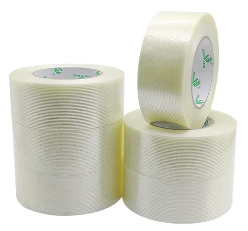 Vista 5 de BOMEI PACK Paquete de 6 cintas de embalaje reforzadas, 5.5 mil 2 pulgadas x 60 yardas, cinta de embalaje adhesiva de fibra resistente