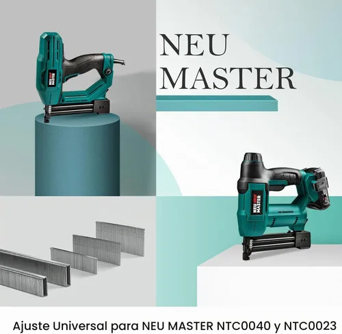 Vista 2 de NEU MASTER Kit combinado de grapas de corona estrecha de 1/4 pulgadas y clavos Brad 18GA para NTC0040, NTC0023, NTC0110, 1600
