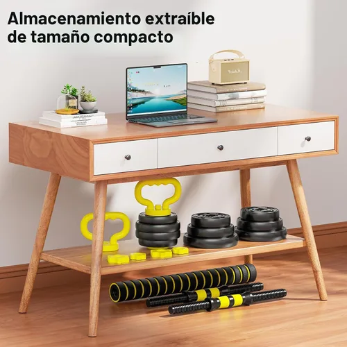 Vista 7 de Juego de mancuernas ajustables, pesas libres de 10 a 90 libras con conector – mancuernas 4 en 1, barra, pesa rusa y soporte para flexiones, juego
