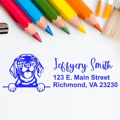 Vista 156 de American Bulldog Stamp Duo, Custom Return Address for Dog Lovers, Personalized Mail Mark for Letters and Cards