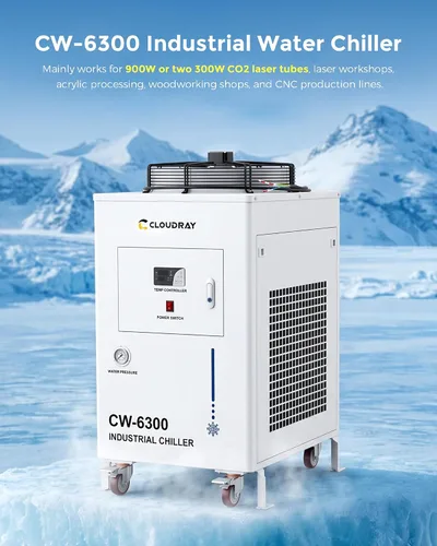 Vista 2 de Cloudray Enfriador de agua CW-6300 8000W Enfriamiento para máquina CNC