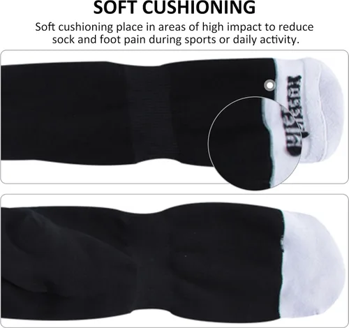 Vista 5 de Calcetines de compresión de fútbol y béisbol, unisex, para jóvenes, sólidos, hasta la rodilla, voleibol, fútbol