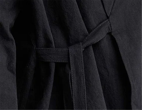 Vista 6 de HZCX FASHION Chaquetas tipo kimono para hombre, bata ligera de algodón y lino, cárdigan samurái