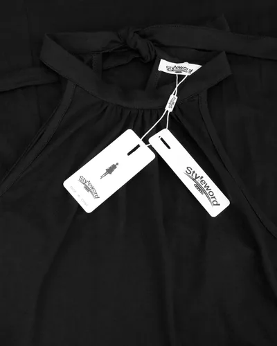 Vista 4 de STYLEWORD - Elegante vestido largo para mujer cuello halter y hombros descubiertos