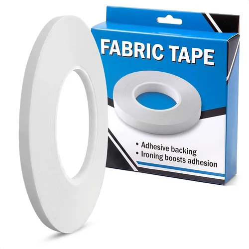 Vista 11 de Cinta de dobladillo sin coser sin planchado para el hogar, 0.4 pulgadas x 60 yardas, cinta acrílica transparente ultra fina de doble cara para ropa
