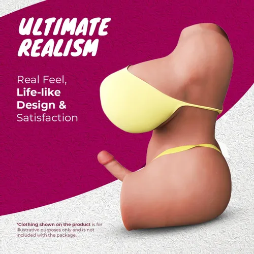 Vista 7 de Muñeca sexual transexual realista para hombres con consolador de 7.1 in y cavidad anal profunda, cuerpo completo de silicona BBW para hombres