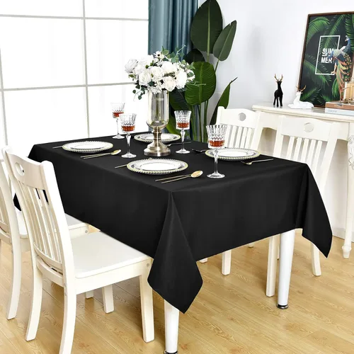 Vista 20 de Mantel Cuadrado Verde Manzana Impermeable Resistente a las Manchas Sin Arrugas Mantel de Mesa de Poliéster 210GSM Limpiable Cubierta de Mesa