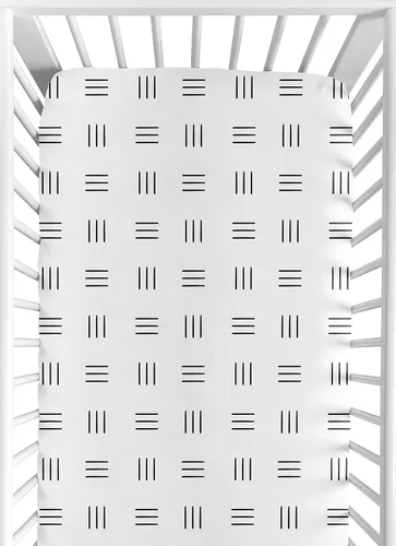 Vista 11 de Sweet Jojo Designs Mini sábana bajera para cuna de niño y niña, color blanco y negro, para cuna, portátil, paquete de cuna y juego, diseño