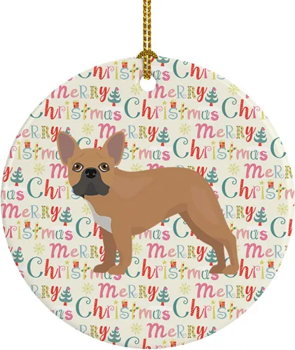 Vista 94 de Caroline's Treasures Abyssinian Sand Terrier - Adorno de cerámica para colgar en el árbol de Navidad, para el hogar, Navidad, fiestas, regalo, 3