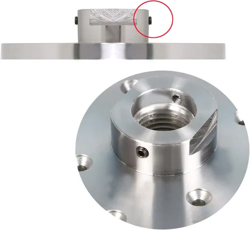 Vista 3 de kimllier Placa frontal de torno de acero de 6 pulgadas, placa frontal de torno de madera, apta para husillo de 1-1/4 pulgadas x RH 8Tpi con juego
