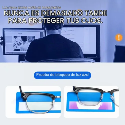 Vista 3 de ZAMGIC Photochromic Sunglasses Blue Light Blocking Glasses for Men Women Marco marrón (Brown Frame)