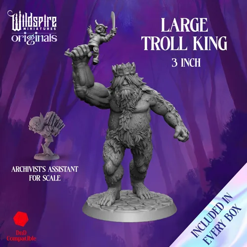 Vista 4 de Wildspire Heroes, NPC Animal Companions & Troll King para miniaturas DND a granel 1.102 in DND Minis Calabozos y Dragones Miniaturas D&D Miniaturas