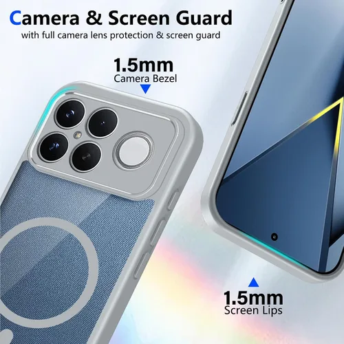 Vista 541 de Funda magnética transparente compatible con Xiaomi 17T, color negro 2 en 1 PC + TPU cubierta de teléfono a prueba de golpes, carcasa protectora