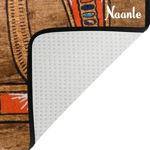 Vista 4 de Naanle Alfombra egipcia antideslizante para sala de estar, comedor, dormitorio, cocina, 1.7 x 2.6 pies (20 x 31 pulgadas / 19.7 x 31.5 in), alfombra