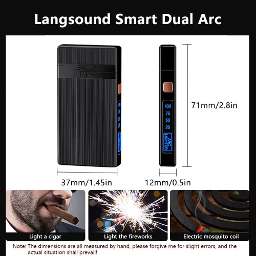 Vista 5 de SKRFIRE Encendedor de plasma de doble arco, recargable por USB, resistente al viento y sin llama para campamento, barbacoa, parrilla, hoguera, vela