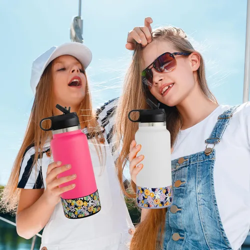 Vista 6 de HEYSKAY 2 botellas protectoras de silicona de 32 onzas y 40 onzas para botellas de agua de boca ancha, accesorios compatibles con Yeti, Iron Flask