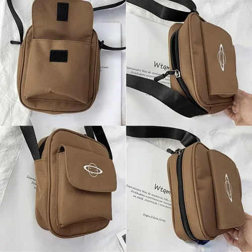 Vista 6 de Bolso de lona pequeño bolso cruzado para hombre, bolsos para mujer, bolso cruzado estético