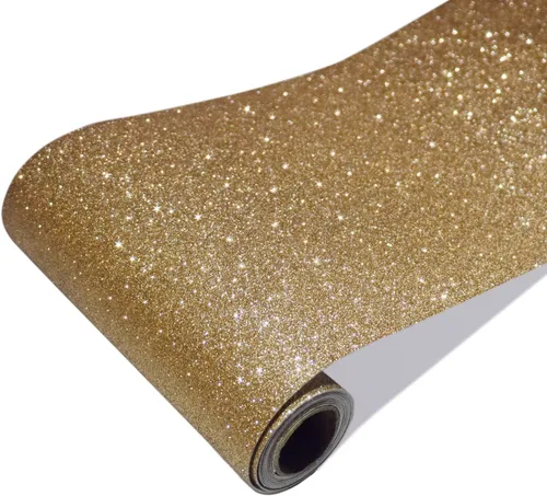 Vista 17 de CRE8TIVE Papel tapiz marrón oscuro con purpurina, borde de pared para despegar y pegar, 8 x 80 pulgadas, papel tapiz de tela brillante, extraíble