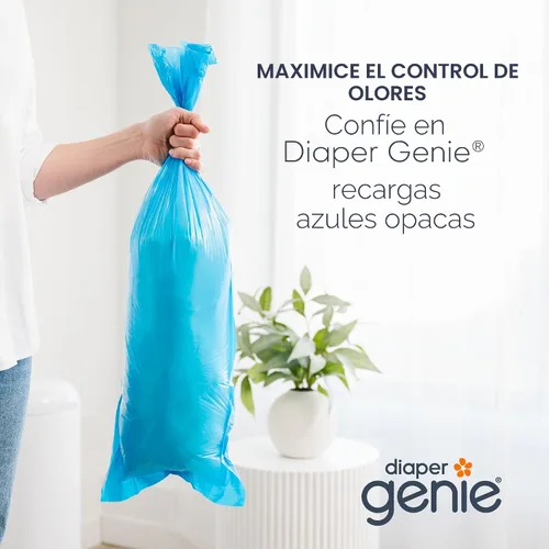 Vista 5 de Diaper Genie Recarga fácil de enrollar 30 bolsas por recambio Capacidad para hasta 1410 pañales para recién nacidos Control de olores Bolsas