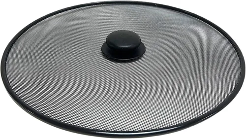 Vista 9 de Mikinona Protector contra salpicaduras de aceite de 13 pulgadas para sartén y olla, malla de acero inoxidable, protector contra salpicaduras de Negro