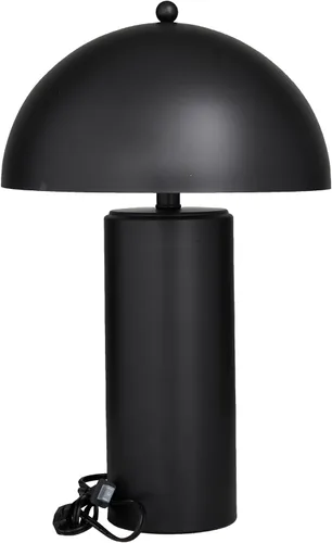 Vista 4 de Deco 79 Lámpara de mesa de metal con pantalla de cúpula, lámpara de 14 x 14 x 22 pulgadas, color negro