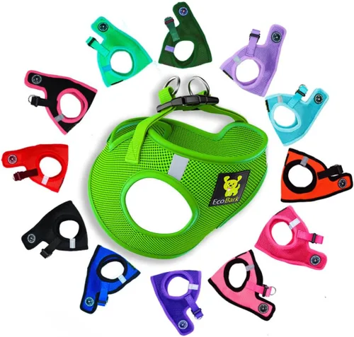 Vista 31 de EcoBark - Arnés para perro, arneses de taza de té ecológicos para perros XXS, XS y pequeños - Arnés reflectante y ajustable para cuerpo mini