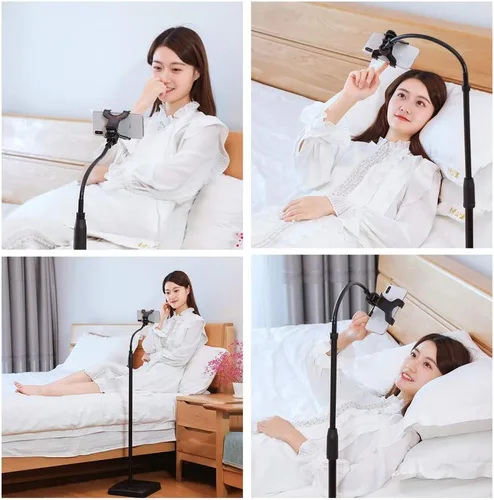 Vista 4 de Soporte para teléfono para cama, soporte de suelo ajustable, soporte de teléfono, soporte para selfie Stick Live Broadcast Bed Watching Tv Dramatic