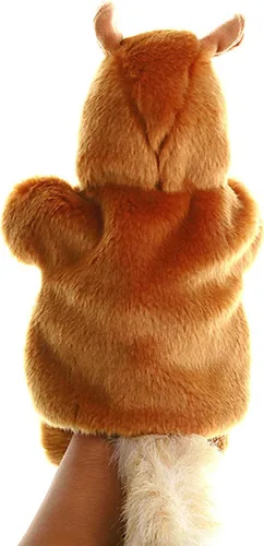 Vista 4 de Marionetas de mano de felpa, ardilla, juguetes de marionetas de animales de peluche para juego imaginativo de cuentos, regalos para niños, marrón