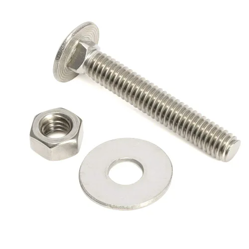 Vista 5 de Kit de tornillos y tuercas de carro de 1/4-20 x 1, arandelas planas, tornillos de cuello cuadrado de cabeza redonda, acero inoxidable 18-8 (304), 10