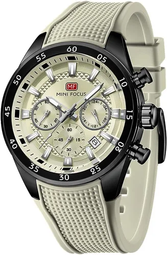 Vista 4 de MF MINI FOCUS Relojes de pulsera casuales de negocios para hombre (multifuncional/impermeable/luminoso/calendario) reloj de moda con correa de cuero