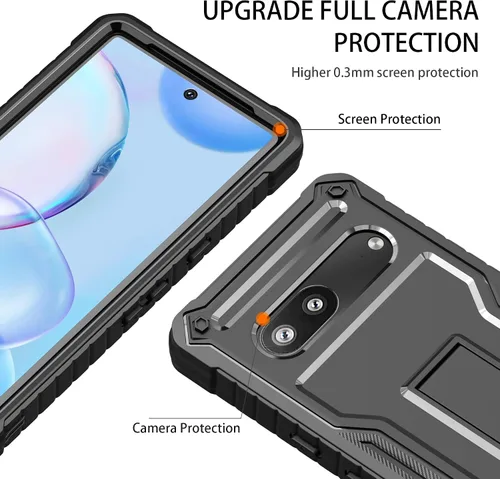 Vista 4 de Funda para Google Pixel 7, protección de grado militar a prueba de golpes con protector de pantalla HD de vidrio templado y soporte compatible