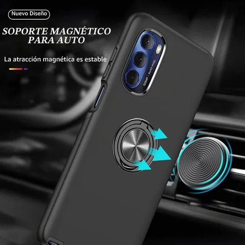 Vista 6 de Funda para Moto G Stylus 5G 2022 con película nano a prueba de explosiones, paquete de 2, funda invisible de grado militar (negro)