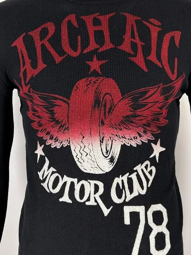 Vista 5 de Archaic by Affliction Camiseta térmica para hombre, color negro