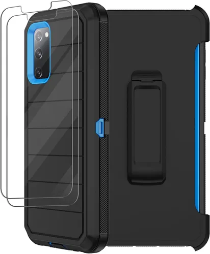 Vista 12 de Funda para Samsung Galaxy S20 FE 5G con funda de clip para cinturón, 2 protectores de pantalla, resistente grado militar, cuerpo completo, a prueba